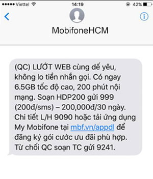 Tin nhắn Brandname SMS QC - Khuyến mãi