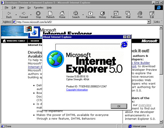 Internet Explorer 5.0
