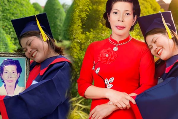 Bật mí về cô gái cử nhân ôm ảnh mẹ khuất khiến ai cũng xúc động