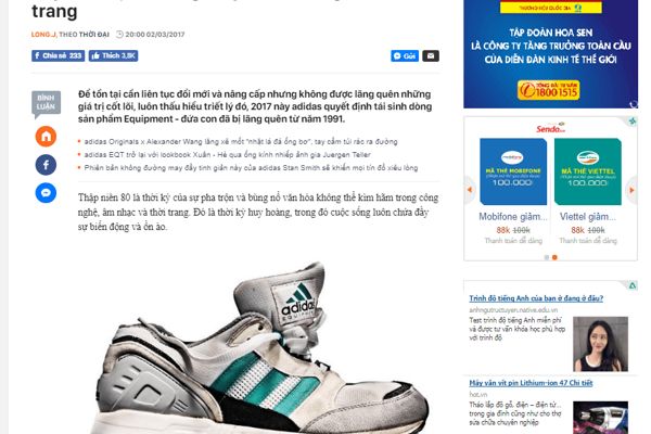 Hồi sinh đôi giày huyền thoại của Adidas với giải pháp Webuy
