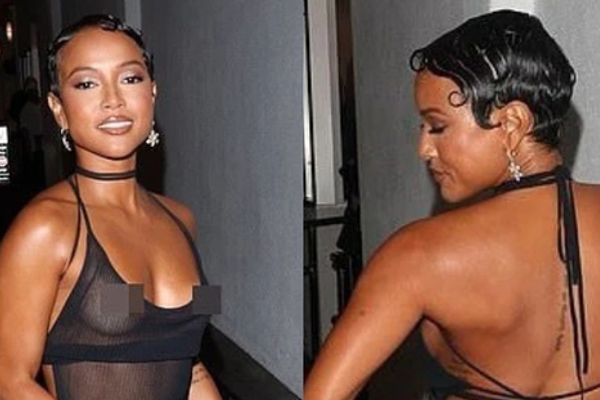 Karrueche Tran khoe vòng một nóng bỏng với váy xuyên thấu táo bạo