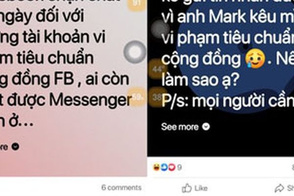 Người dùng Messenger tê liệt vì vi phạm tiêu chuẩn cộng đồng
