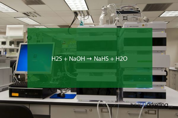 H2S + NaOH → NaHS + H2O