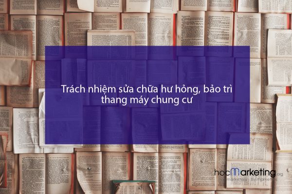 Trách nhiệm sửa chữa hư hỏng, bảo trì thang máy chung cư