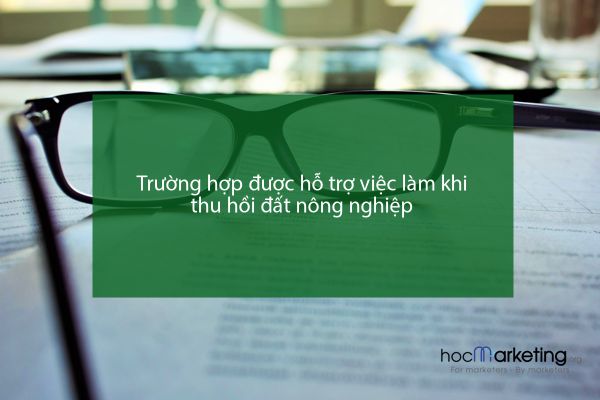 Trường hợp được hỗ trợ việc làm khi thu hồi đất nông nghiệp